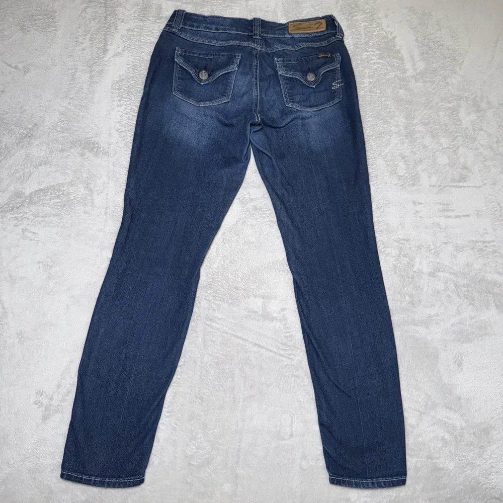 Seven7 'Legging' Jeans Size 4 Womens Blue Stretch Denim Flap‎ Back Pockets Rayon